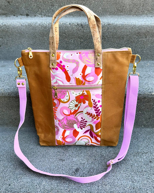 Pink Metallic Snakes Redwood Tote