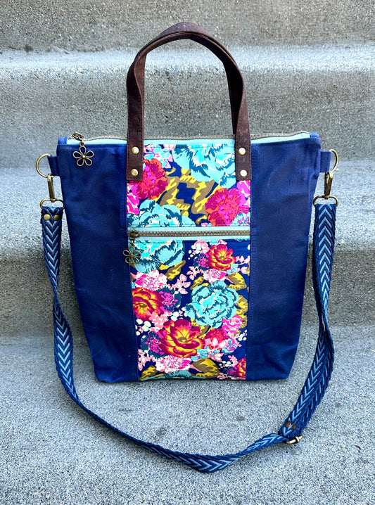 Blue Bright Floral Redwood Tote