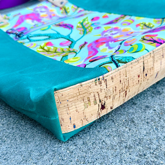 Aqua Tula Pink Kitty Redwood Tote