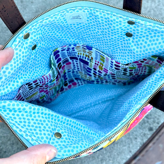 Blue Bright Floral Redwood Tote