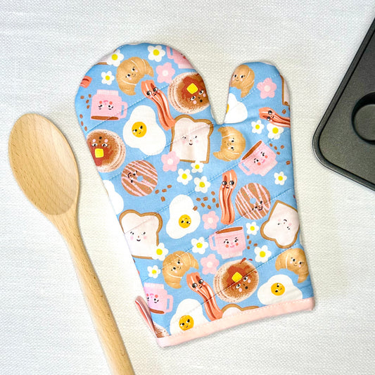 Happy Breakfast Foods Oven Mitt