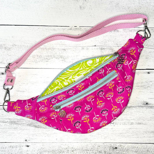 Bright Pink Floral Fanny Pack