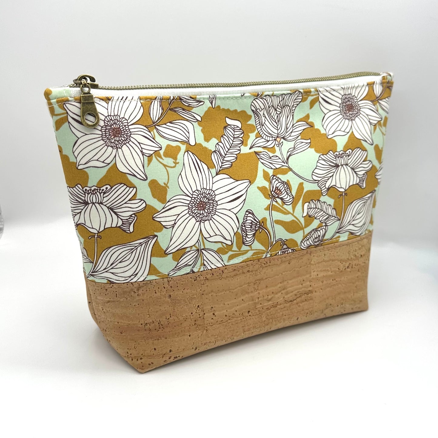 Fall Floral Cork Zipper Pouch