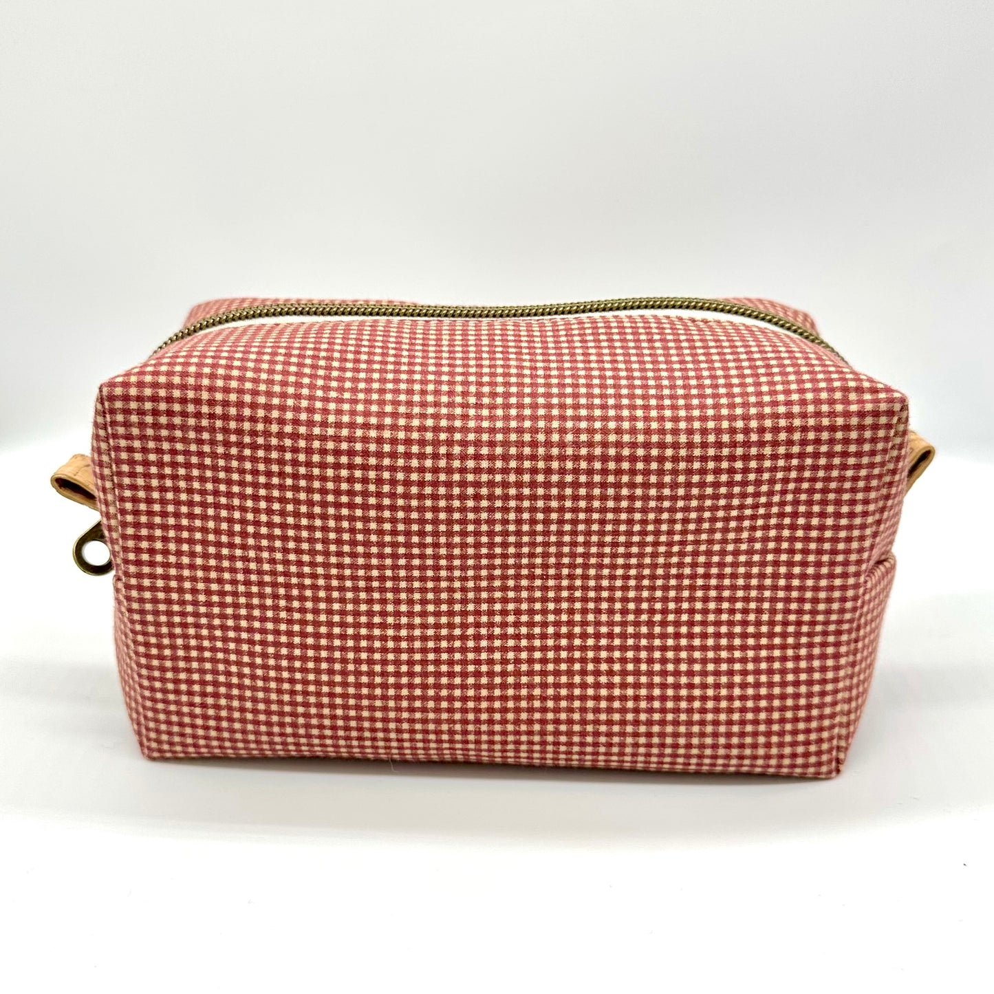 Burgundy Plaid Boxy Bag