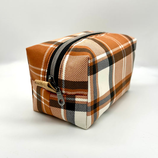 Orange Plaid Boxy Bag