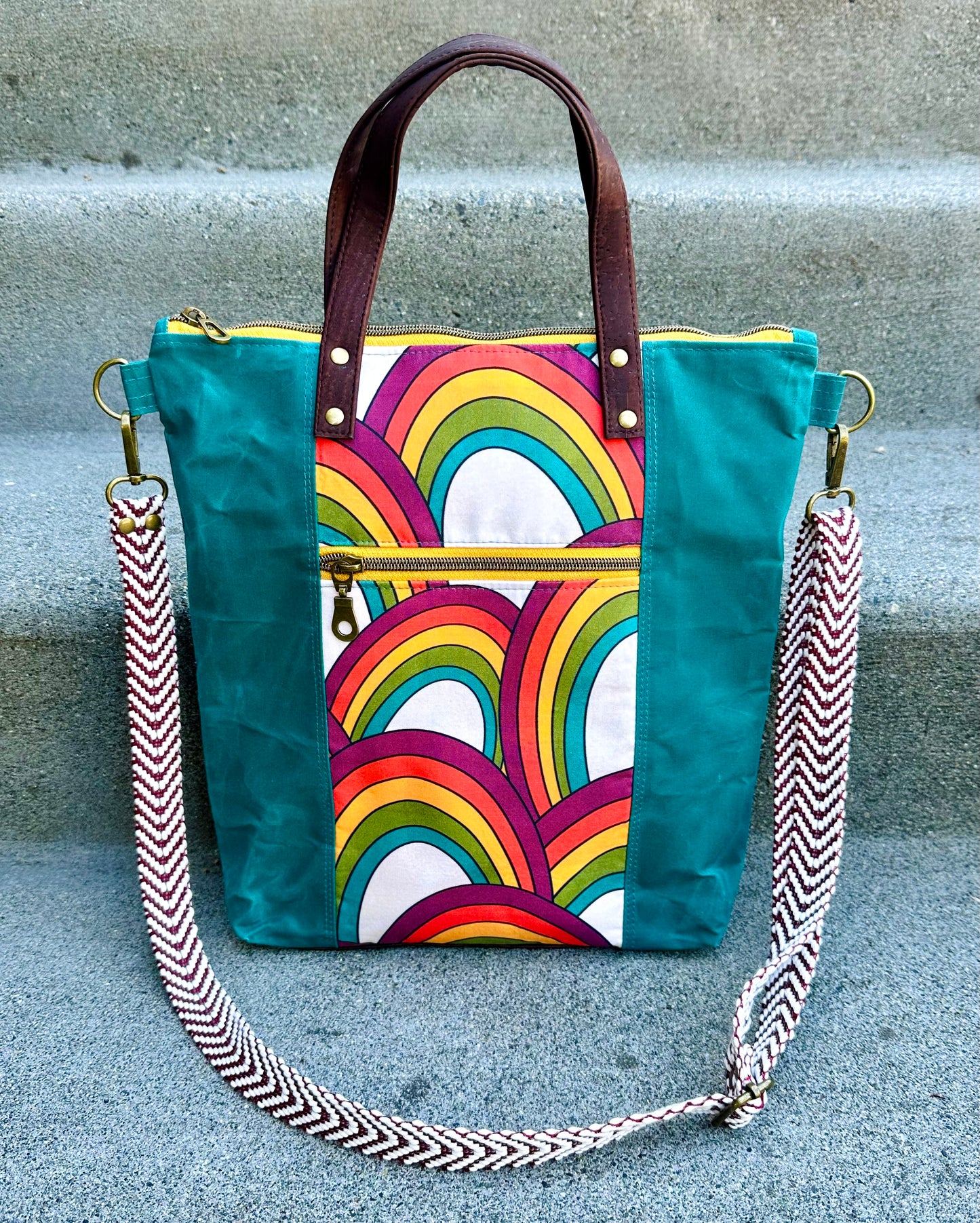 Retro Rainbow Redwood Tote