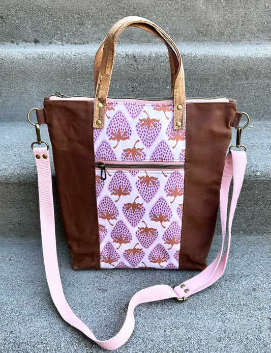 Mauve Strawberries Redwood Tote