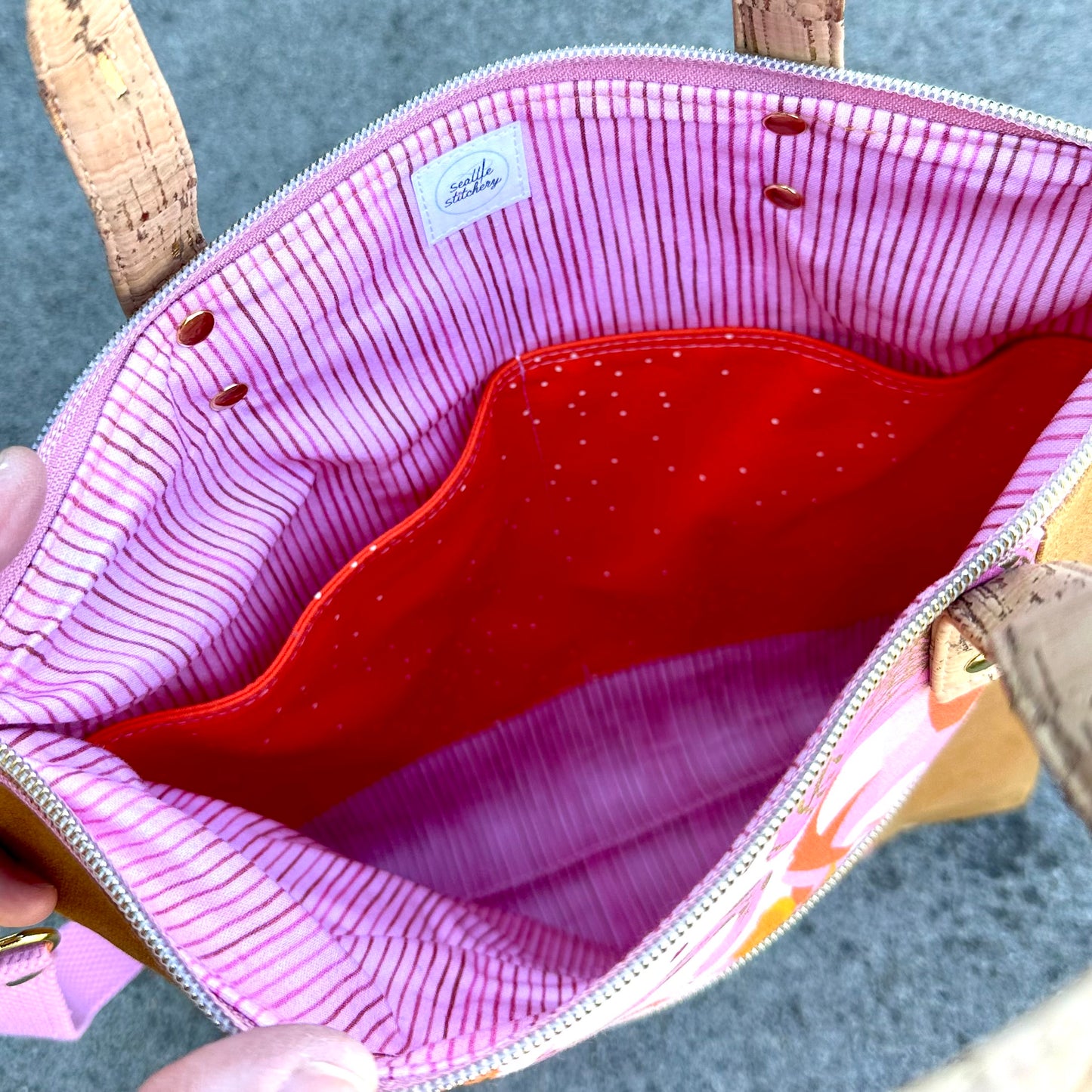 Pink Metallic Snakes Redwood Tote